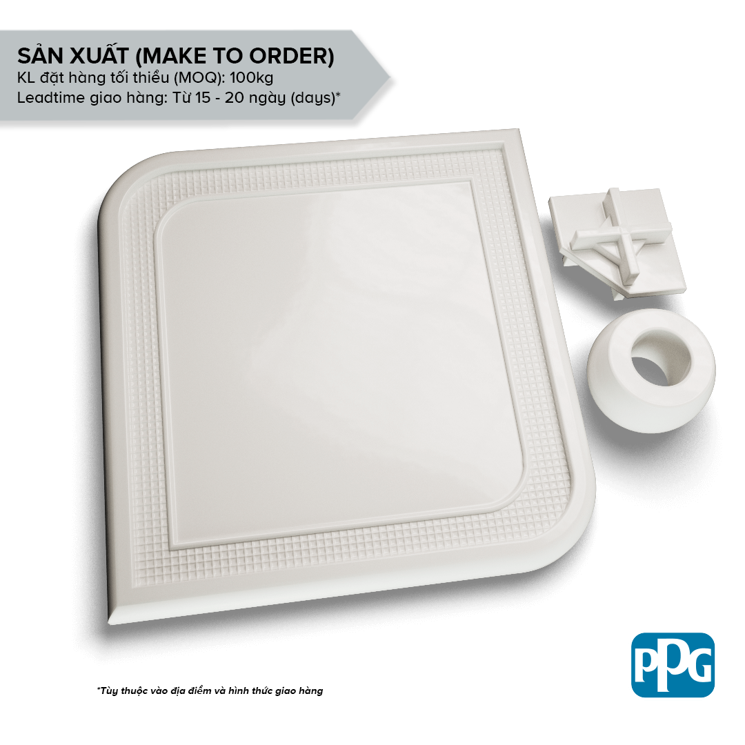  RAL 9003 Sơn bột tĩnh điện PPG ENVIROCRON™ màu Trắng bề mặt Láng độ bóng Thấp |  PCTV-80734 