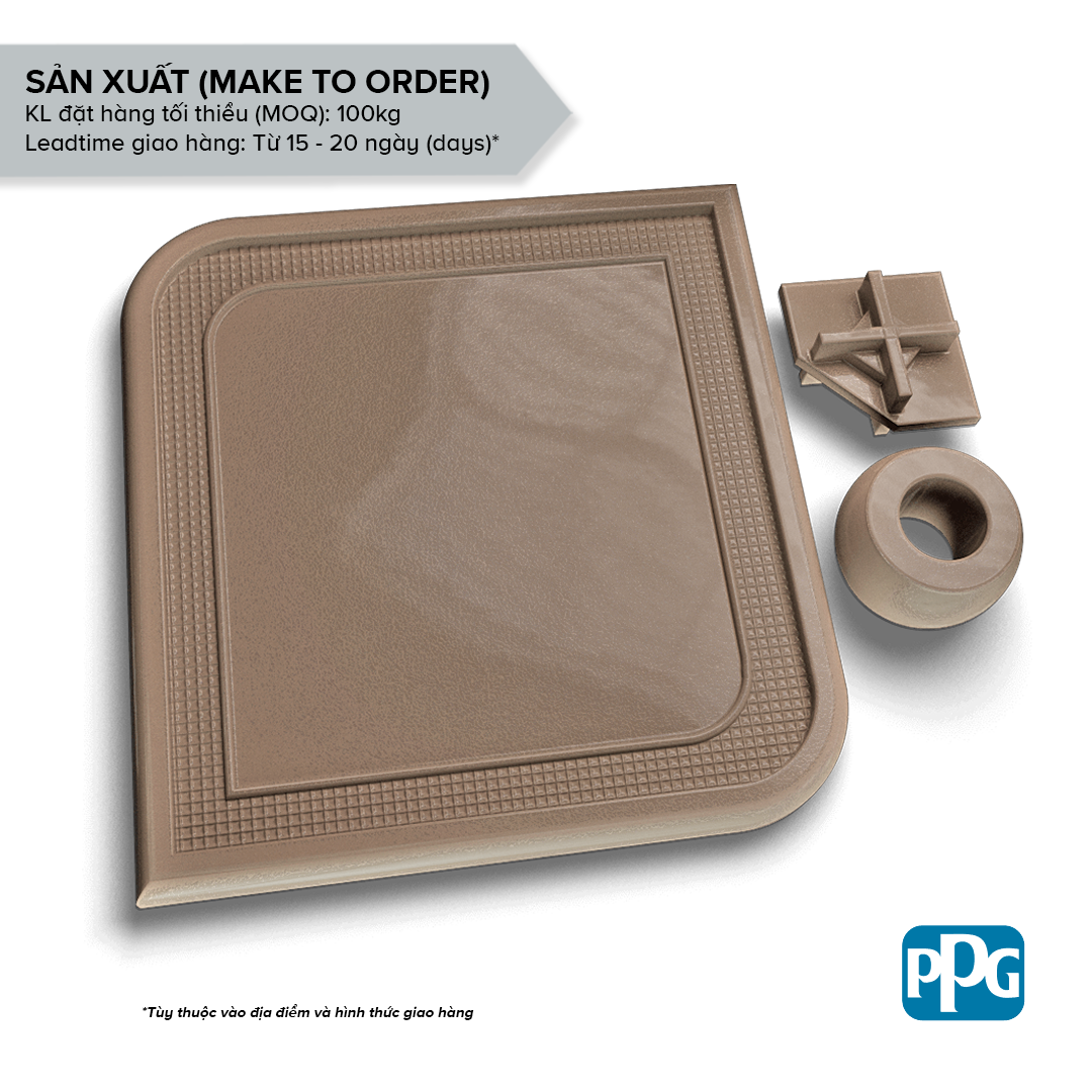  RAL 1035 Sơn bột tĩnh điện PPG ENVIROCRON™ màu Nâu bề mặt Nhăn búa độ bóng Cao | PCTV-70407 