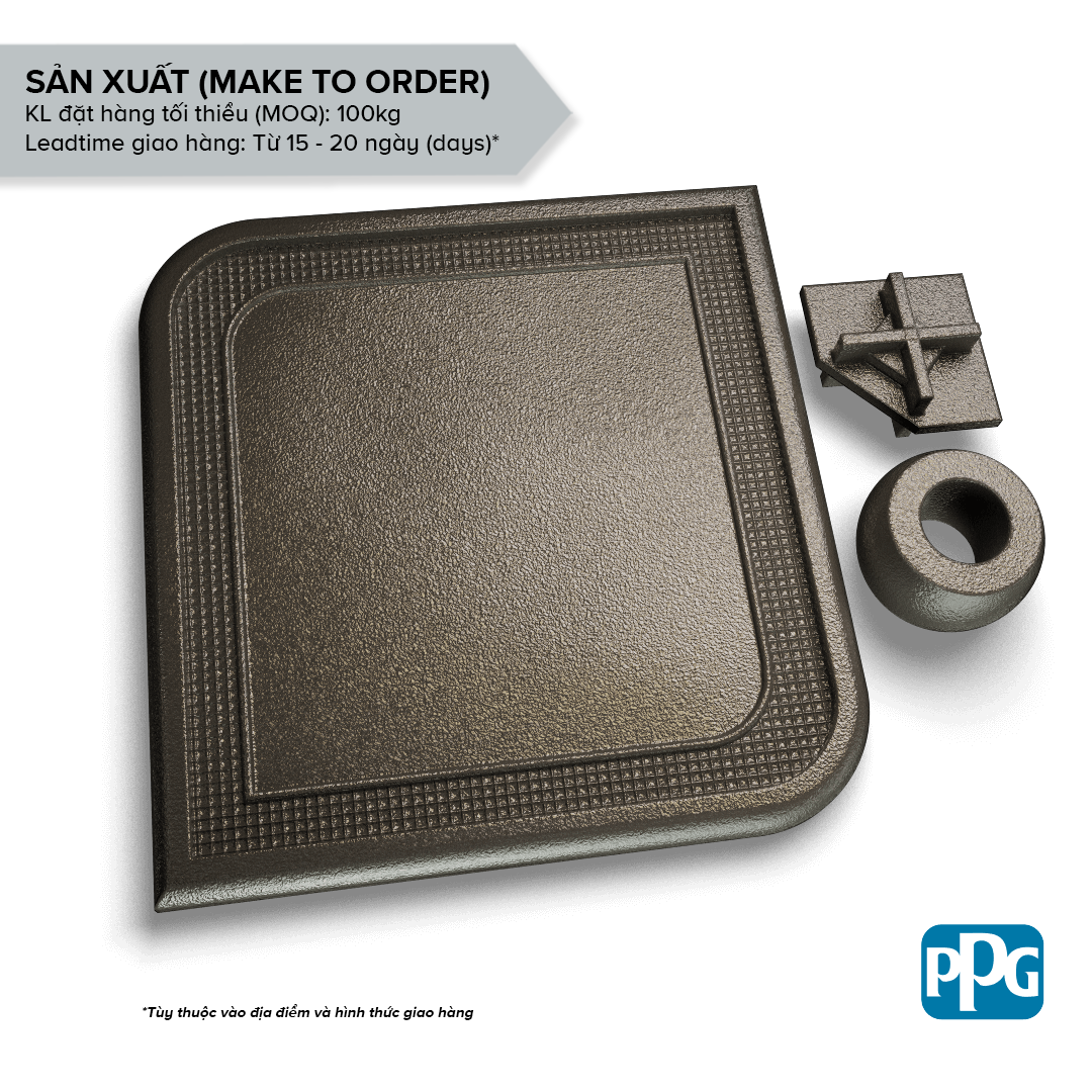  RAL 7022 Sơn bột tĩnh điện PPG ENVIROCRON™ màu Xám bề mặt Sần cát độ bóng Cao | PCTV-70958 