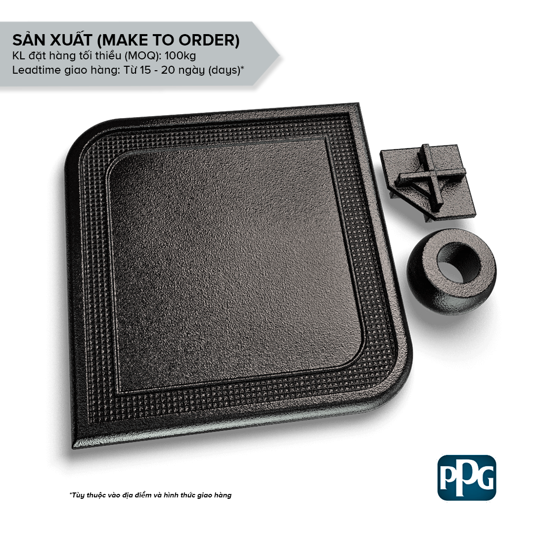  RAL 9005 Sơn bột tĩnh điện PPG ENVIROCRON™ màu Đen bề mặt Sần cát độ bóng Mờ | PCTV-90342 