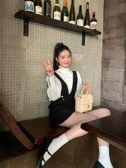 SET ÁO SƠ MI TRẮNG KÈM YẾM DẠ TWEED LẤP SÁNH