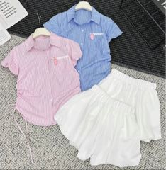 SET SƠ MI THỎ SỌC KÈM QUẦN BÍ