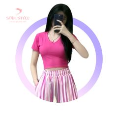(NT) ÁO THUN CROPTOP ÔM CỔ TIM BASIC