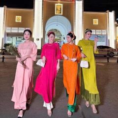 SET ÁO DÀI GẤM KÈM QUẦN LỤA