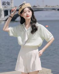 ÁO SƠ MI TAY NGẮN PHỐI CÀ VẠT