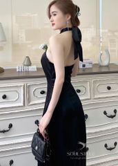 ĐẦM LỤA TIỆC CỔ CHÉO HỞ LƯNG SANG TRỌNG