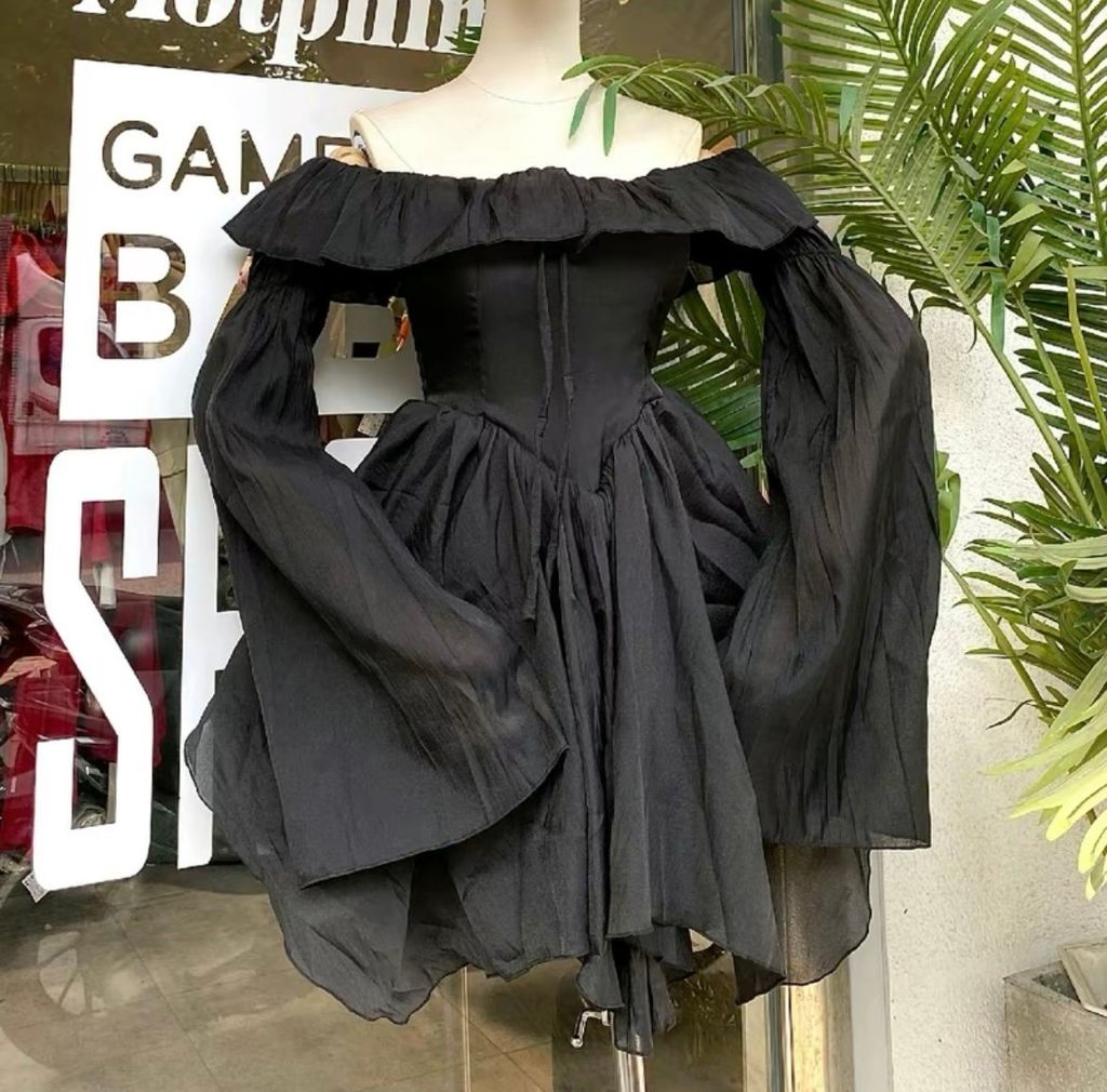 FREESIZE ĐẦM XOÈ TRỄ VAI VOAN TƠ FIVE DRESS