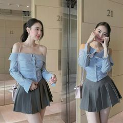 SET ÁO CARO BẸT VAI KÈM CHÂN VÁY TENNIS
