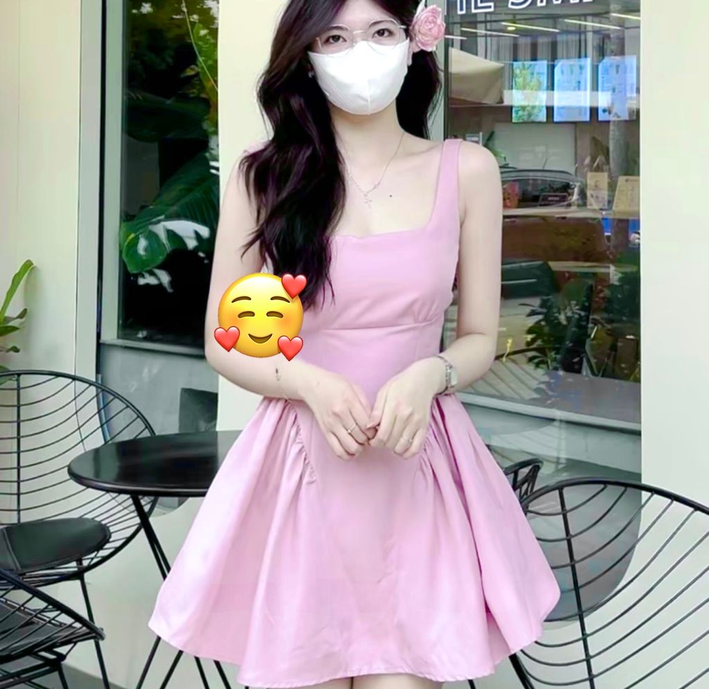SALI DRESS ĐẦM NGẮN HAI DÂY CỔ VUÔNG HỞ LƯNG CỘT NƠ EO DÁNG XÒE