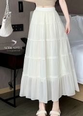 CHÂN VÁY VOAN TƠ TẦNG XOÈ DÁNG DÀI