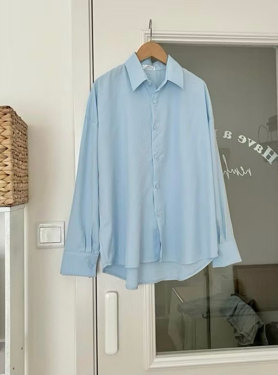 ÁO SƠ MI DÀI TAY LỤA CÁT HÀN QUỐC MÀU PASTEL