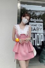 SET ĐẦM XÒE VIỀN CỔ BÈO TRẮNG KÈM CHÂN VÁY