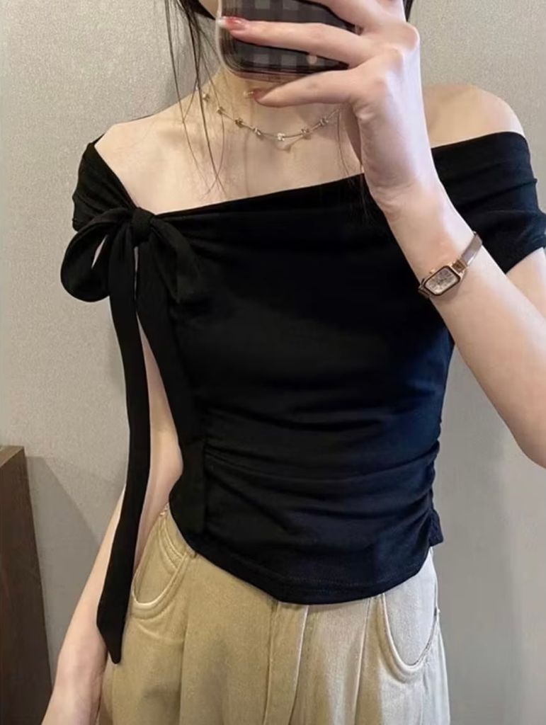 ÁO THUN GÂN BẸT VAI KÈM DÂY NHIỀU KIỂU JUSTDUN