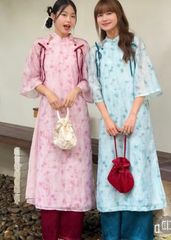 SET ÁO DÀI CÁCH TÂN VOAN TƠ THỦY NGUYÊN  PHỐI NƠ