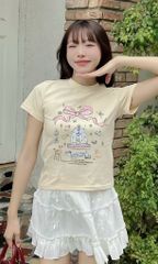 ÁO THUN BABYTEE IN NƠ CONQUETTE