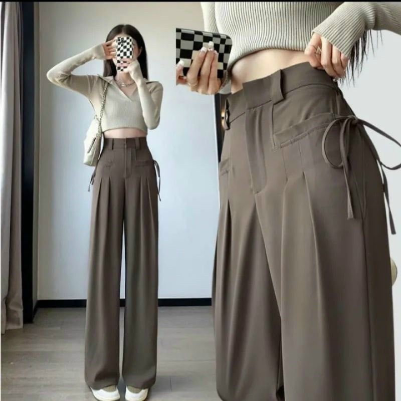 QUẦN TÂY ỐNG RỘNG CÓ TÚI 2 BÊN (KHÔNG DÂY NƠ)