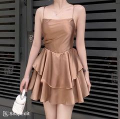 MUSE DRESS ĐẦM LỤA NGẮN DÁNG XÒE 2 DÂY HỞ LƯNG ĐAN DÂY