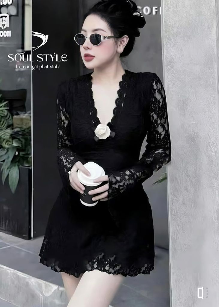 [TAG HOA TRẮNG] SET REN TAY LOE CỔ V KÈM QUẦN CÓ MÚT