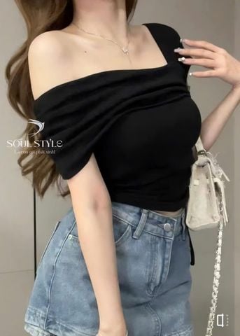 ÁO THUN KIỂU CHÉO TRỄ VAI 1 BÊN