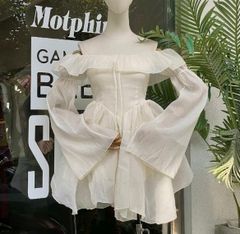 FREESIZE ĐẦM XOÈ TRỄ VAI VOAN TƠ FIVE DRESS