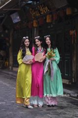 SET ÁO DÀI GẤM KÈM QUẦN LỤA