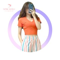 (NT) ÁO THUN CROPTOP ÔM CỔ TIM BASIC