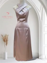 ĐẦM LỤA TIỆC CỔ CHÉO HỞ LƯNG SANG TRỌNG