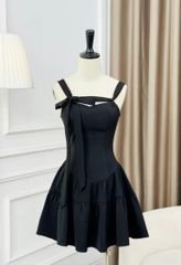 ĐẦM XÒE HAI DÂY BUỘC NƠ 1 BÊN KENVI DRESS