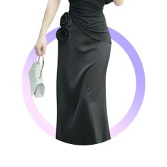(NT) CHÂN VÁY LỤA PHI BÓNG SATIN ĐUÔI CÁ PHỐI NƠ TO