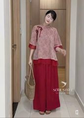 SET CÁCH TÂN ÁO VOAN TƠ HOA NHÍ CÁT TƯỜNG KÈM QUẦN LỤA
