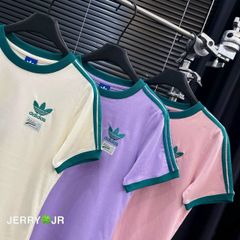 ÁO THUN SỌC XANH LÁ ĐẬM ADIDAS