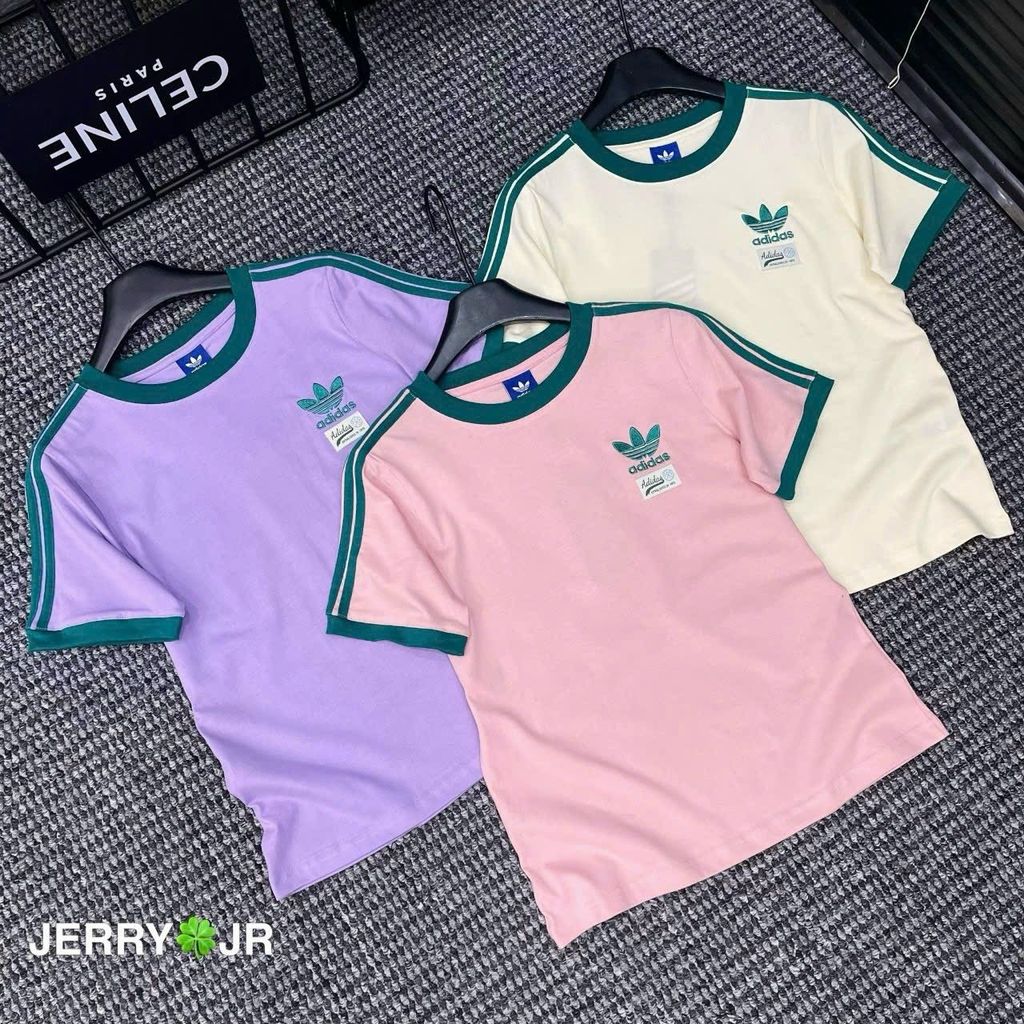 ÁO THUN SỌC XANH LÁ ĐẬM ADIDAS
