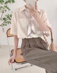 ÁO SƠ MI TAY NGẮN PHỐI CÀ VẠT