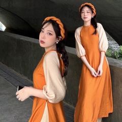 FREE SIZE ÁO DÀI CÁCH TÂN TAY LỠ MÀU NHẠT KÈM QUẦN