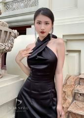 ĐẦM LỤA TIỆC CỔ CHÉO HỞ LƯNG SANG TRỌNG