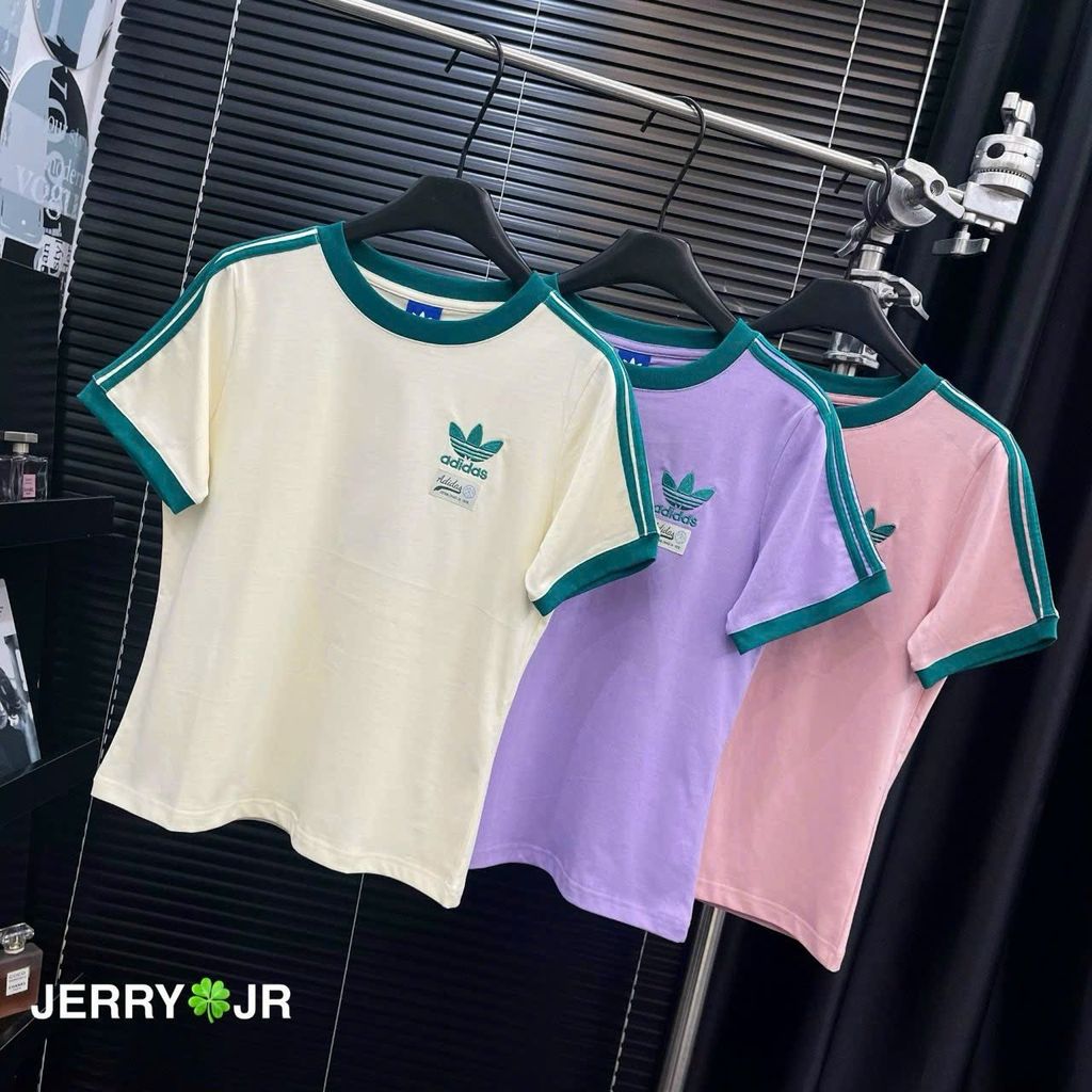 ÁO THUN SỌC XANH LÁ ĐẬM ADIDAS
