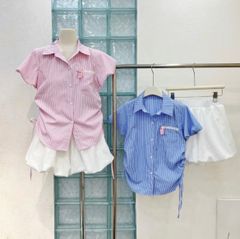 SET SƠ MI THỎ SỌC KÈM QUẦN BÍ