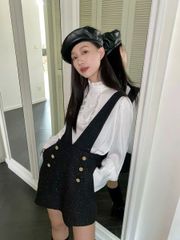 SET ÁO SƠ MI TRẮNG KÈM YẾM DẠ TWEED LẤP SÁNH