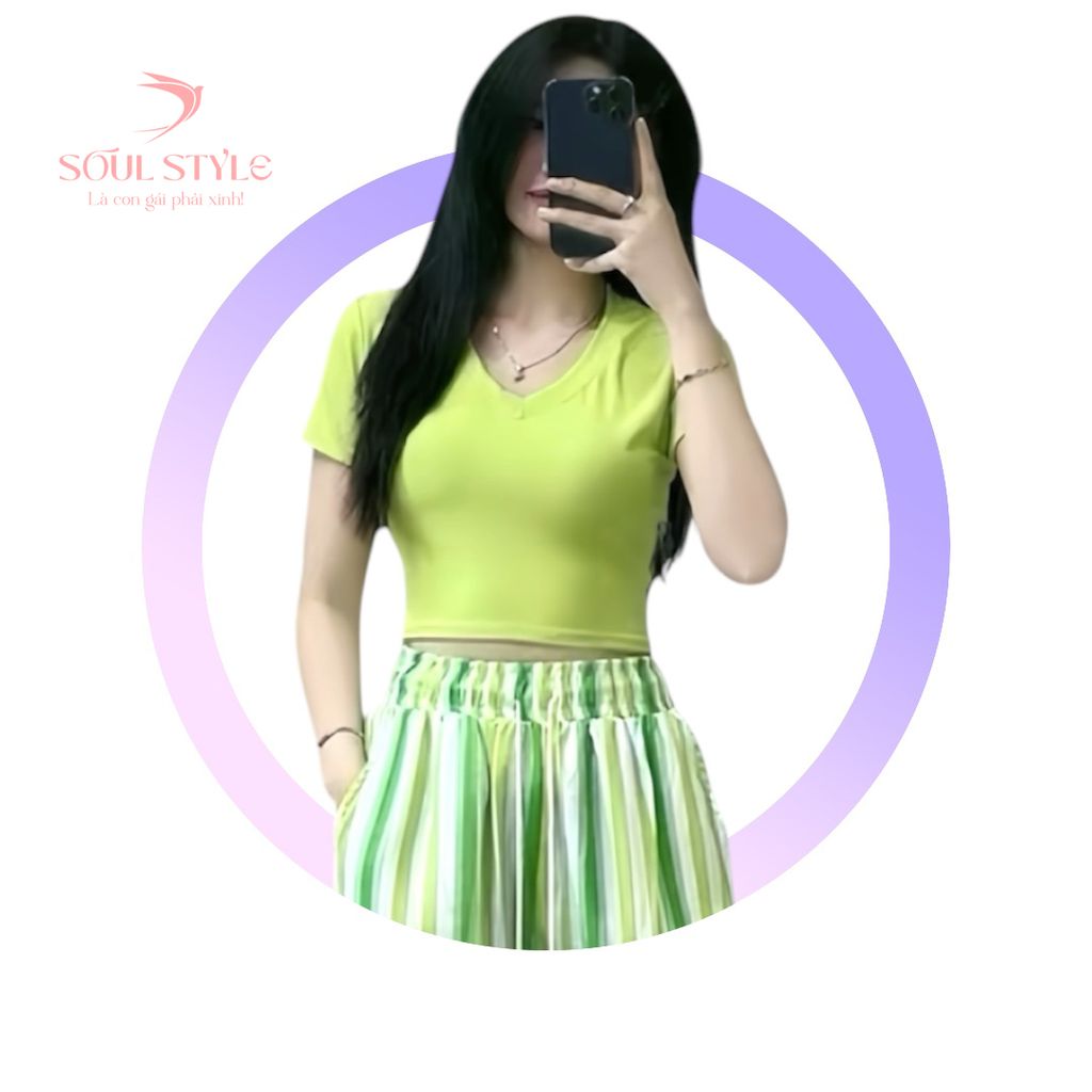 (NT) ÁO THUN CROPTOP ÔM CỔ TIM BASIC