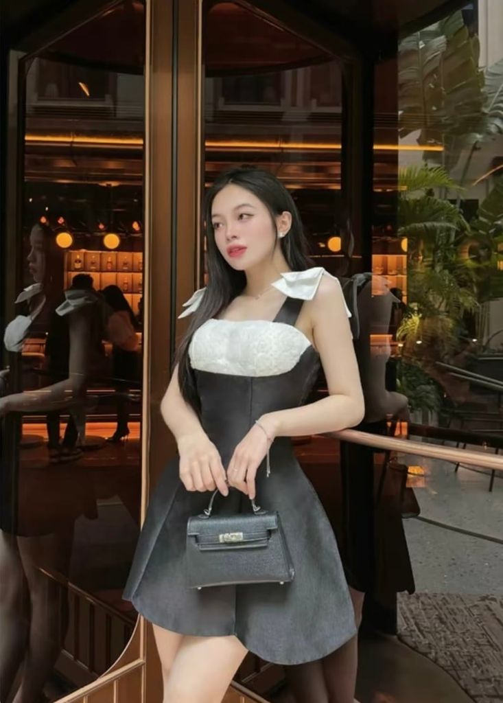 ĐẦM TAPTA PHỐI NƠ TRẮNG VAI ENICA DRESS