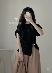 ÁO THUN KIỂU VẠT NHỌN NHÚN EO MẶT TRĂNG NGỌC TRAI