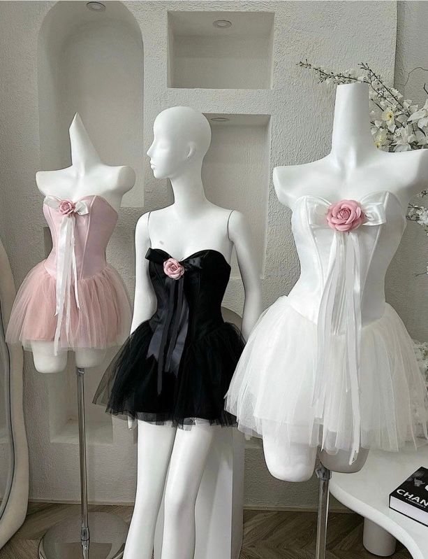 ĐẦM CÚP ĐÍNH NƠ XÒE BỒNG