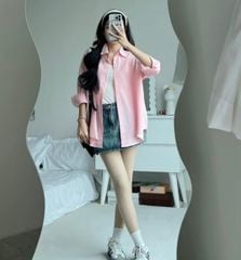 ÁO SƠ MI DÀI TAY LỤA CÁT HÀN QUỐC MÀU PASTEL