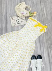 ĐẦM MAXI HOA NHÍ DÁNG XOÈ DÀI PHỐI NÈO NƠ NGỰC