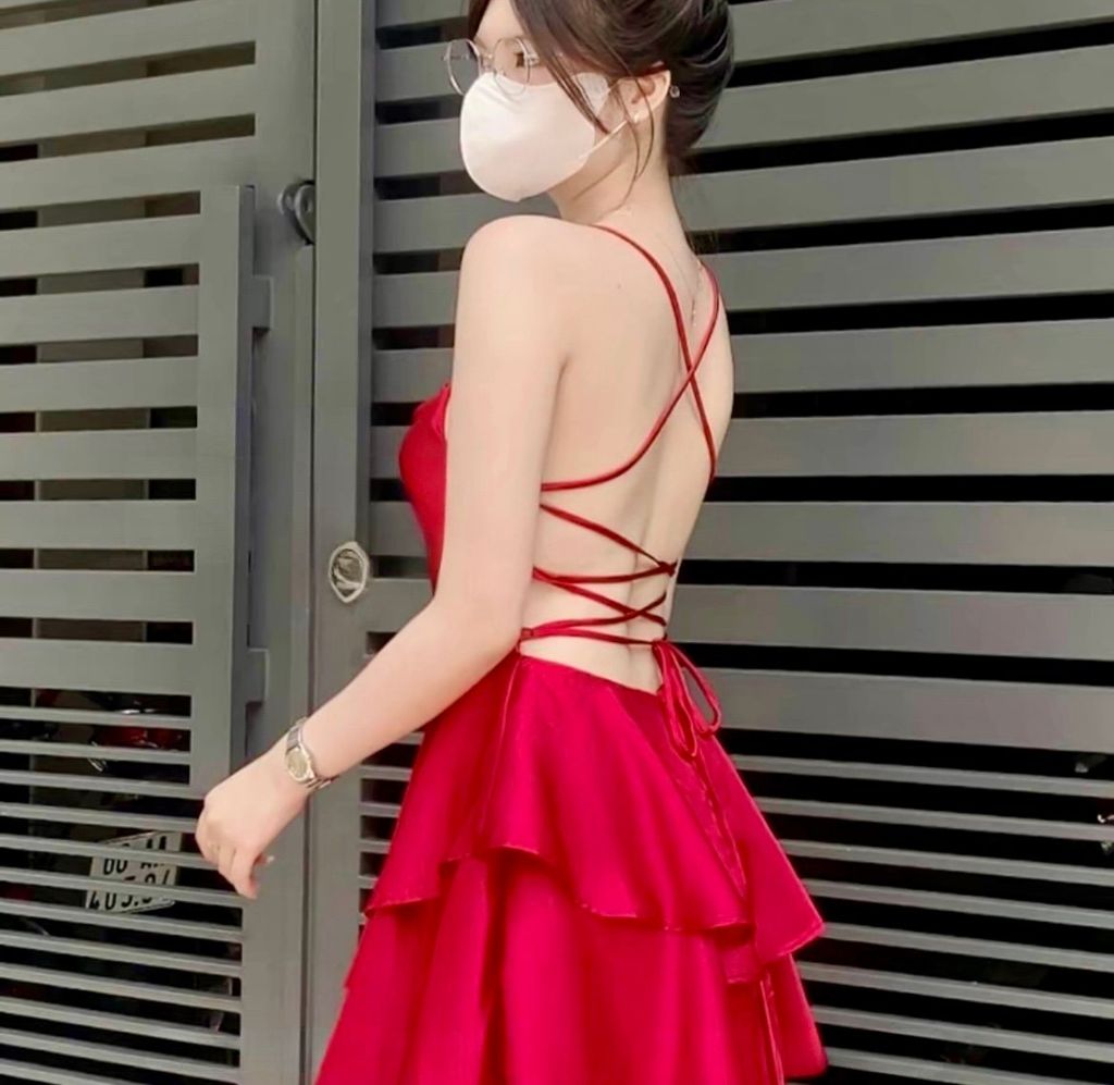 MUSE DRESS ĐẦM LỤA NGẮN DÁNG XÒE 2 DÂY HỞ LƯNG ĐAN DÂY
