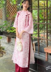 SET ÁO DÀI CÁCH TÂN VOAN TƠ THỦY NGUYÊN  PHỐI NƠ