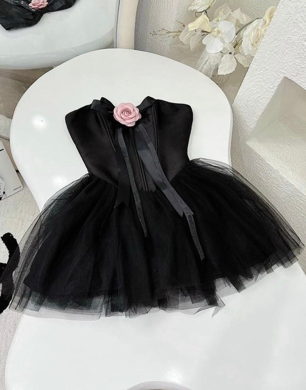 ĐẦM CÚP ĐÍNH NƠ XÒE BỒNG