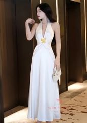 [TAG BƯỚM VÀNG] ĐẦM LỤA CỔ YẾM DÁNG DÀI