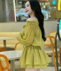 ÁO VOAN TRỄ VAI CỘT NƠ CỔ TAY PHỒNG
