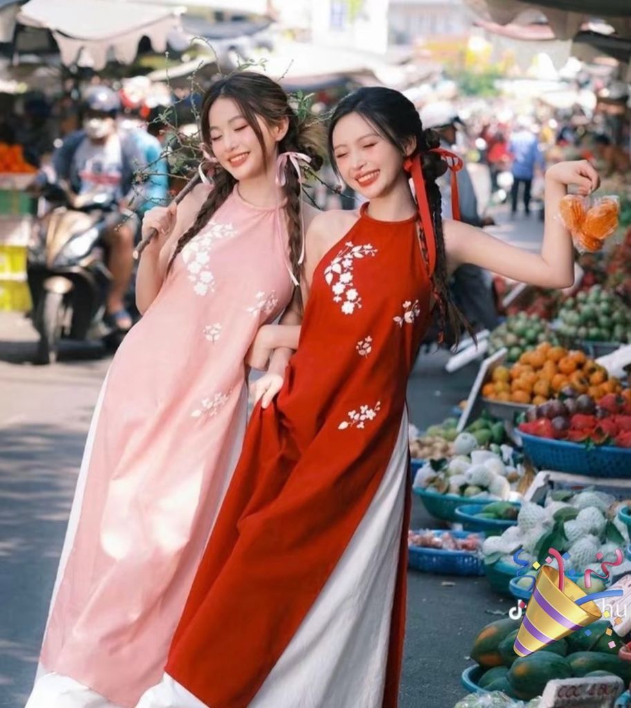 SET ÁO DÀI CÁCH TÂN CỔ YẾM KÈM QUẦN ỐNG RỘNG CỰC ĐẸP